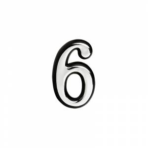 Цифра на дверь 55 мм хром 6 (9)