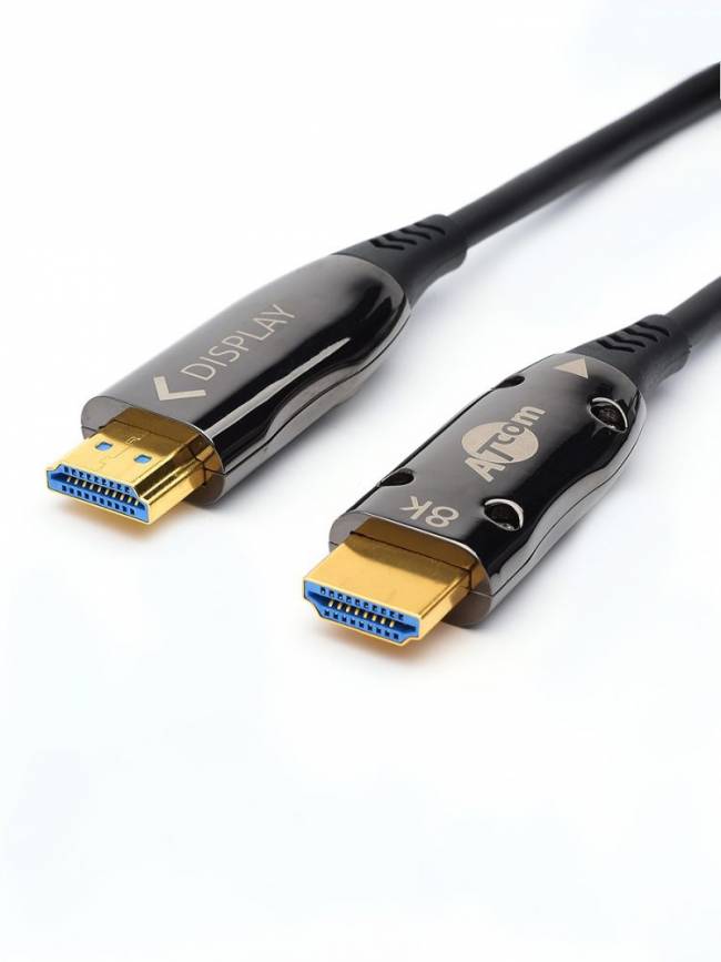 Кабель HDMI 40 м (HIGH speed, Metal gold, Optical) 8K VER 2.1 ATcom HDMI 2.1 (m) - HDMI 2.1 (m) 40 м — для бизнеса и офиса Кабель HDMI 40 м (HIGH speed, Metal gold, Optical) 8K VER 2.1 ATcom HDMI 2.1 (m) - HDMI 2.1 (m) 40 м — для бизнеса и офиса