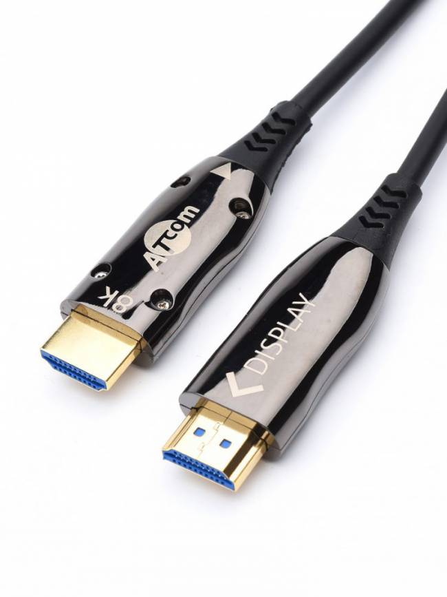 Кабель HDMI 40 м (HIGH speed, Metal gold, Optical) 8K VER 2.1 ATcom HDMI 2.1 (m) - HDMI 2.1 (m) 40 м — для бизнеса и офиса Кабель HDMI 40 м (HIGH speed, Metal gold, Optical) 8K VER 2.1 ATcom HDMI 2.1 (m) - HDMI 2.1 (m) 40 м — для бизнеса и офиса