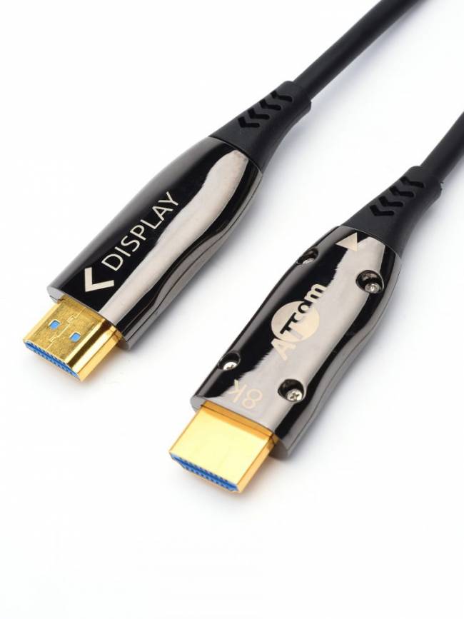 Кабель HDMI 40 м (HIGH speed, Metal gold, Optical) 8K VER 2.1 ATcom HDMI 2.1 (m) - HDMI 2.1 (m) 40 м — для бизнеса и офиса Кабель HDMI 40 м (HIGH speed, Metal gold, Optical) 8K VER 2.1 ATcom HDMI 2.1 (m) - HDMI 2.1 (m) 40 м — для бизнеса и офиса