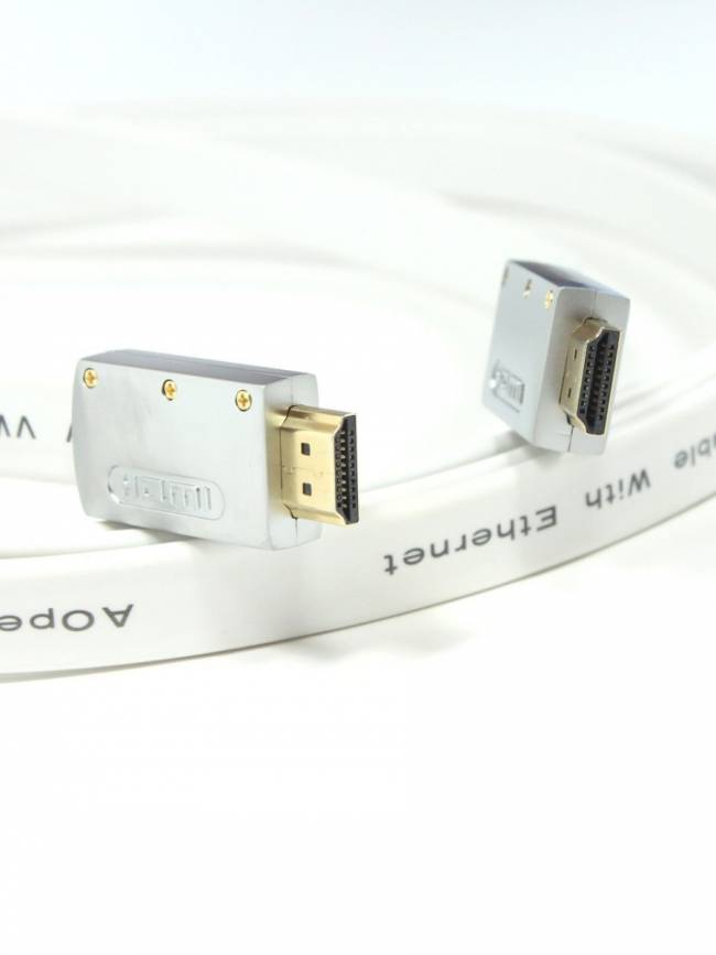 Кабель HDMI 19M/M ver 2.0, 1M, Aopen/Qust <ACG568F-S-1M> серебряно-белый Flat Aopen HDMI (m)- HDMI (m) 1м — для бизнеса и офиса