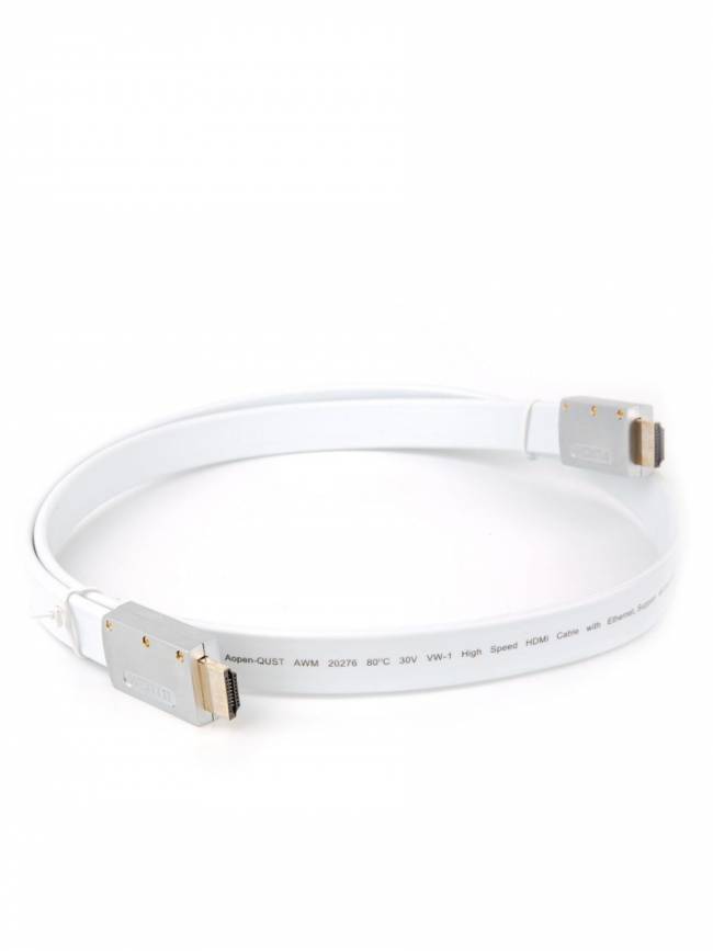 Кабель HDMI 19M/M ver 2.0, 1M, Aopen/Qust <ACG568F-S-1M> серебряно-белый Flat Aopen HDMI (m)- HDMI (m) 1м — для бизнеса и офиса
