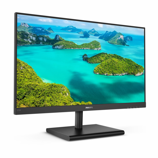 Монитор Philips 275E1S 27'', 2560x1440, IPS, 75hz, 50M:1, 250cd, 4ms, VGA, HDMI, DP 1.2, VESA, 3Y, Black Philips 275E1S — для бизнеса и офиса