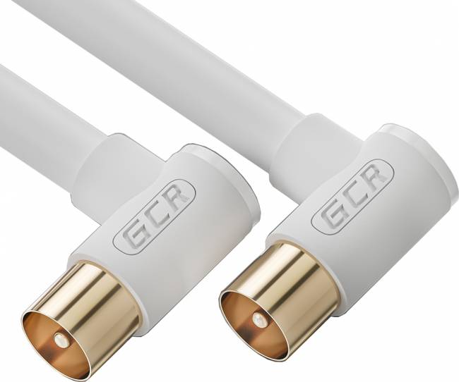 GCR Кабель 2.0m антенный (коаксиальный) TV M угловой / TV M угловой, GCR-52333 Greenconnect TV M - TV M 2м — для бизнеса и офиса