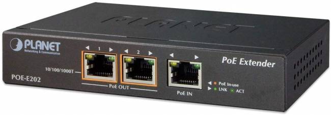PoE расширитель Planet POE-E202 — для бизнеса и офиса PoE расширитель Planet POE-E202 — для бизнеса и офиса