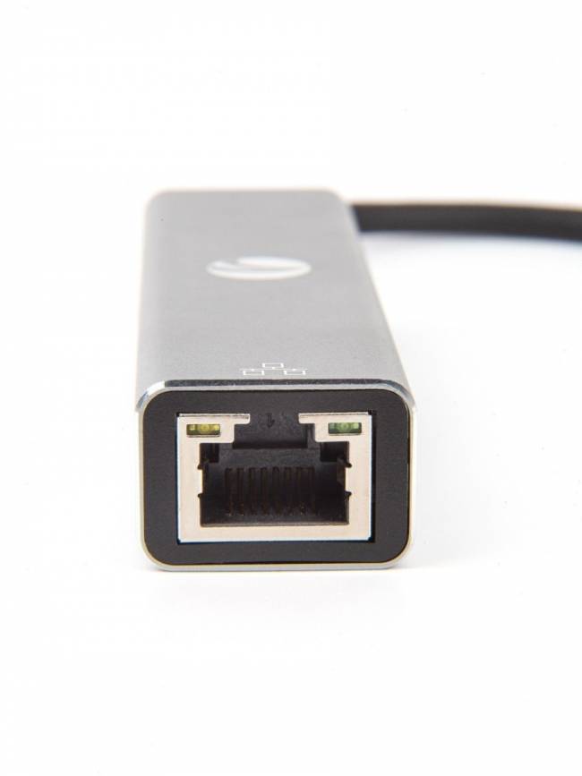 Кабель-концентратор USB 3.1 Type-Cm --> RJ-45+3port USB3.0(f)  Aluminum Shell VCOM <DH311A> VCOM DH311A — для бизнеса и офиса