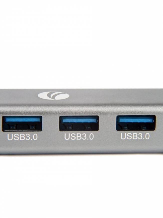 Кабель-концентратор USB 3.1 Type-Cm --> RJ-45+3port USB3.0(f)  Aluminum Shell VCOM <DH311A> VCOM DH311A — для бизнеса и офиса