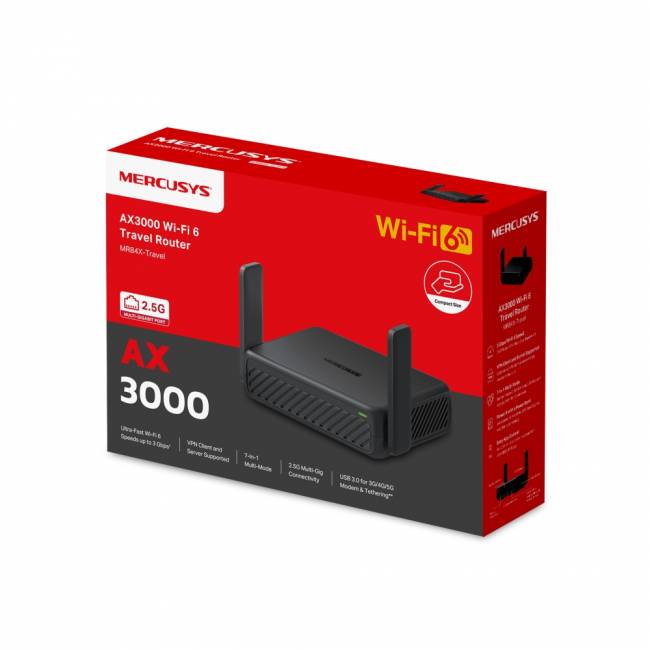Маршрутизатор Mercusys MR84X-Travel — для бизнеса и офиса Маршрутизатор Mercusys MR84X-Travel — для бизнеса и офиса