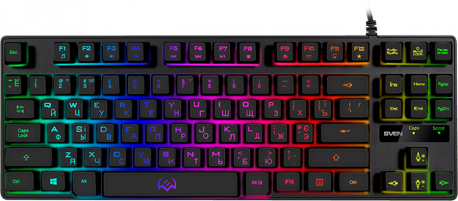 Игровая клавиатура SVEN KB-G7400 (87кл., 12 Fn функций, подсветка) Sven KB-G7400 — для бизнеса и офиса Игровая клавиатура SVEN KB-G7400 (87кл., 12 Fn функций, подсветка) Sven KB-G7400 — для бизнеса и офиса