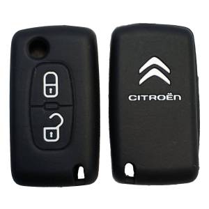 Чехол силиконовый выкидного ключа CITROEN 2 кнопки (с лого)