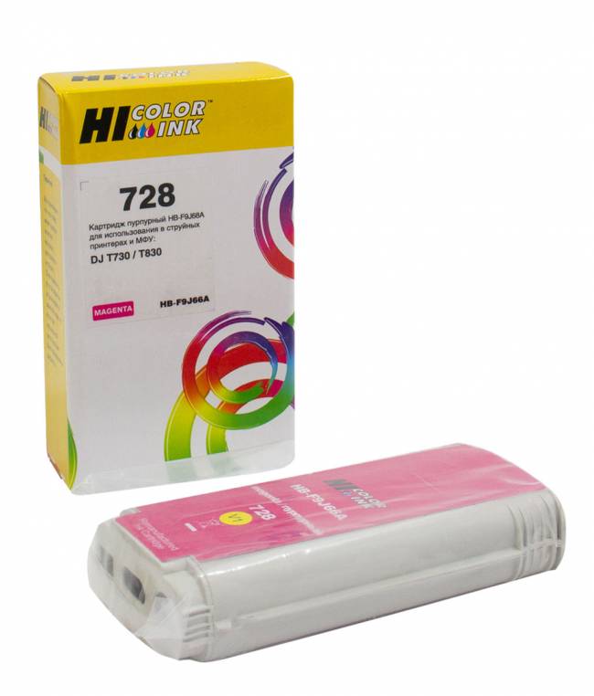 Картридж Hi-Black (HB-F9J66A) для HP DJ T730/T830, 130ml, №728XL, Magenta — для бизнеса и офиса Картридж Hi-Black (HB-F9J66A) для HP DJ T730/T830, 130ml, №728XL, Magenta — для бизнеса и офиса