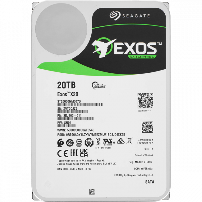Модуль памяти Seagate ST20000NM007D — для бизнеса и офиса Модуль памяти Seagate ST20000NM007D — для бизнеса и офиса