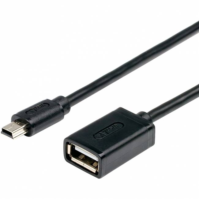 Кабель 0.8 m USB(Af) <=> miniUSB OTG Кабель Atcom 0.8 м (AT2821) — для бизнеса и офиса Кабель 0.8 m USB(Af) <=> miniUSB OTG Кабель Atcom 0.8 м (AT2821) — для бизнеса и офиса