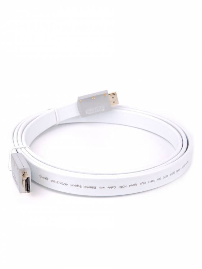 Кабель HDMI 19M/M ver 2.0, 1.8M, Aopen/Qust <ACG568F-S-1.8M> серебряно-белый Flat Aopen HDMI (m)- HDMI (m) 1.8м — для бизнеса и офиса