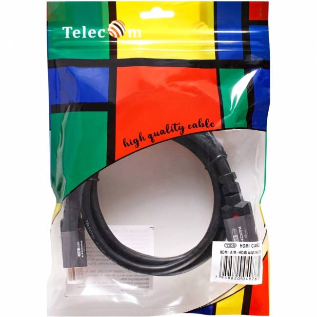 Кабель HDMI 19M/M,ver. 2.1, 8K@60 Hz 1.5m метал разъемы, Telecom <TCG365-1.5M> Telecom TCG365-1.5M — для бизнеса и офиса