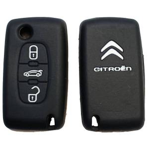 Чехол силиконовый выкидного ключа CITROEN 3 кнопки (с лого)